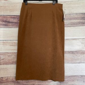 NWT Faux Suede Midi Skirt